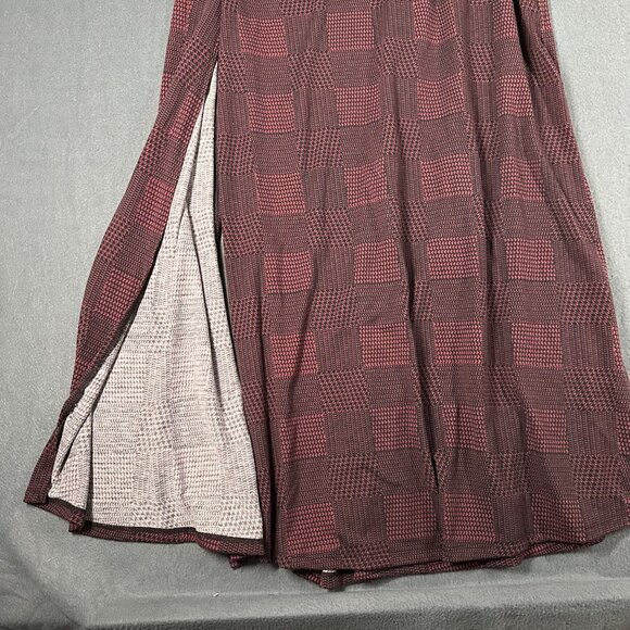 Lularoe Womens XS Joy Red Houndstooth Patch Maxi Sleeveless Vest Duster NWT - Picture 9 of 9